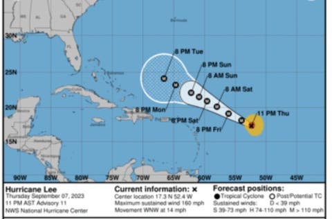 Lee ya es de categoría 5 y avanza en el Caribe